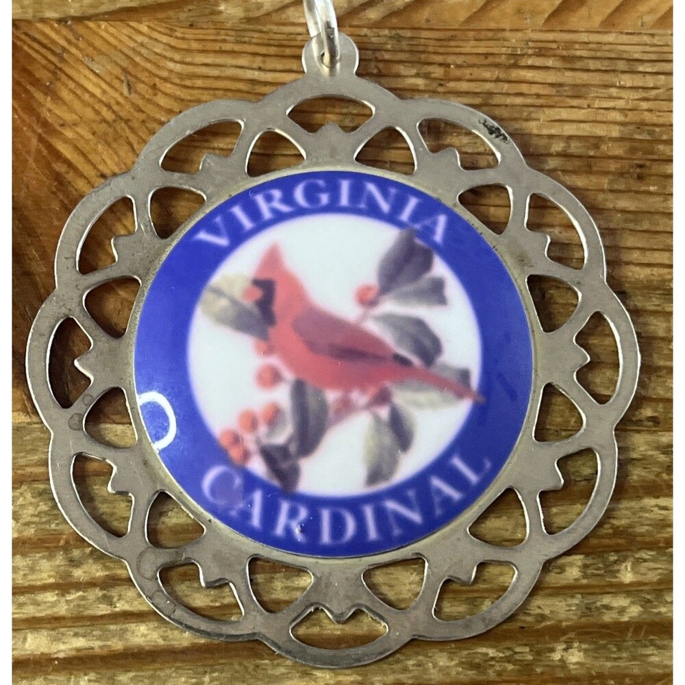Lunt Sterling Ornament Virginia Cardinal Christmas Tree State Commemorative